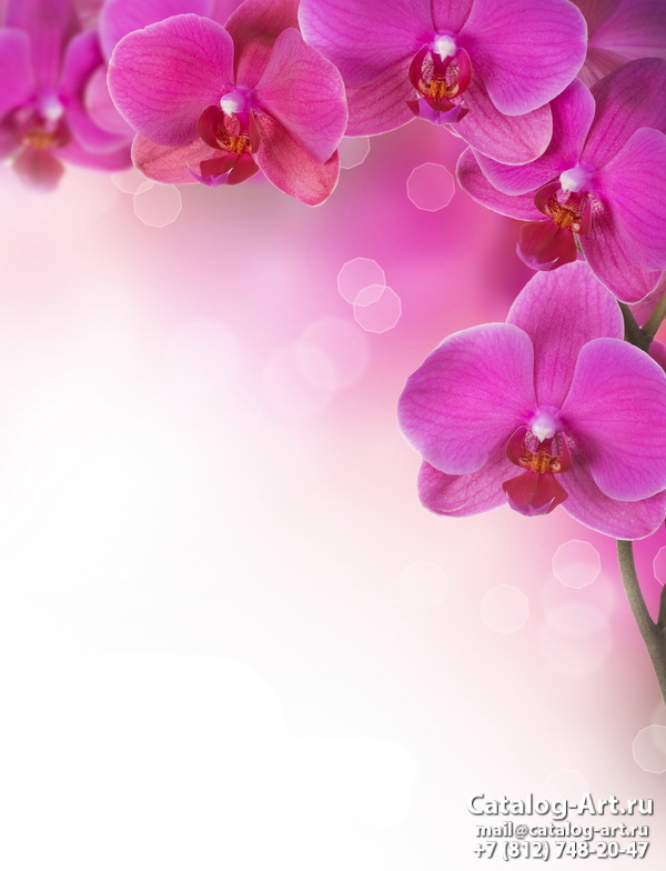 Натяжные потолки с фотопечатью - Розовые орхидеи 2